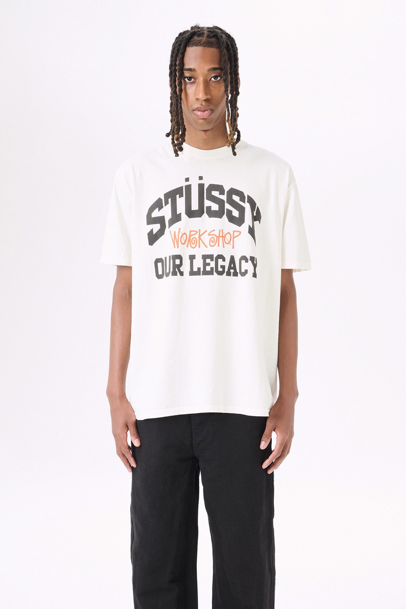 Stussy x Our Legacy Work Shop Collegiate Tee 'Natural'