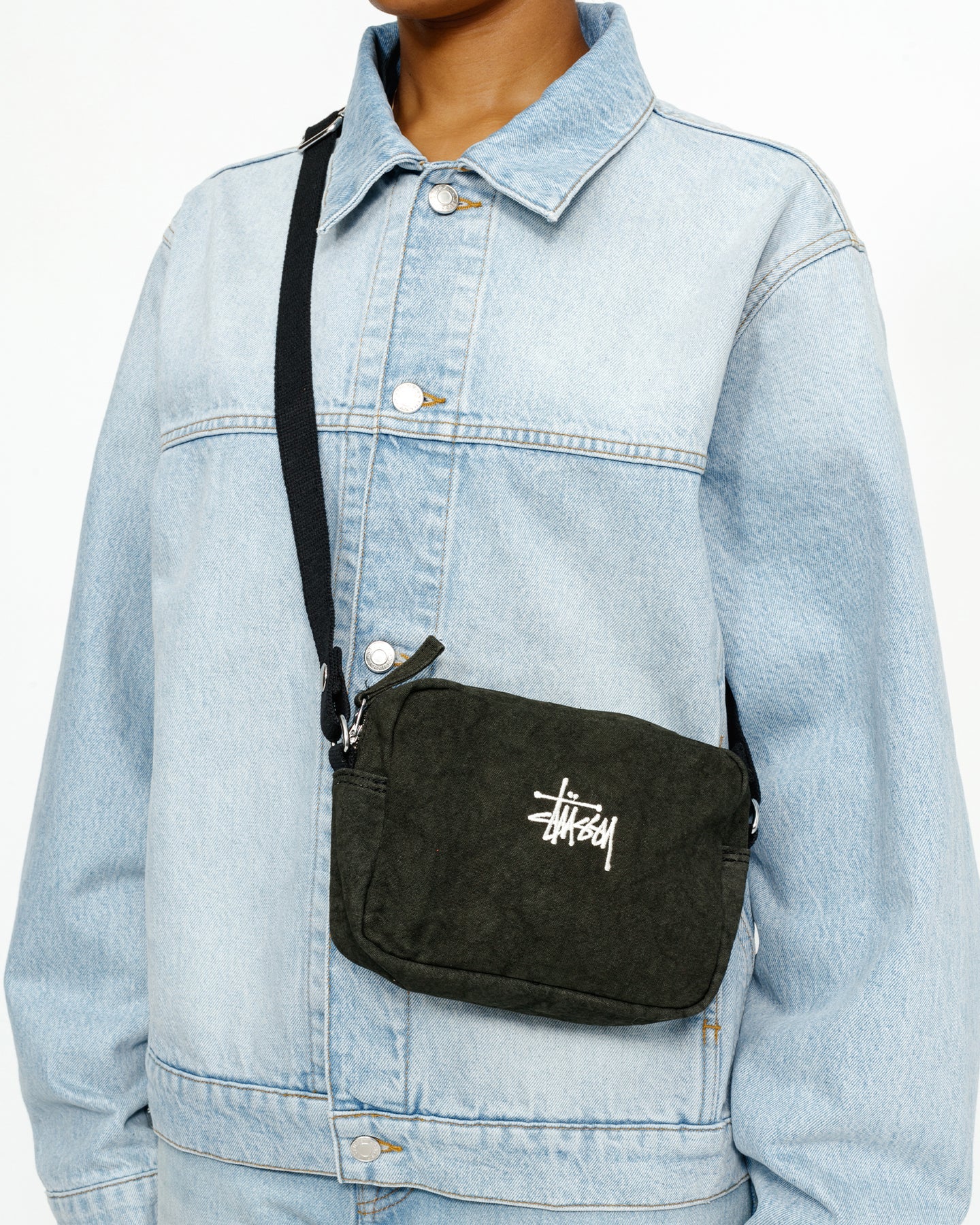 Stussy Canvas Side Puch (Black)