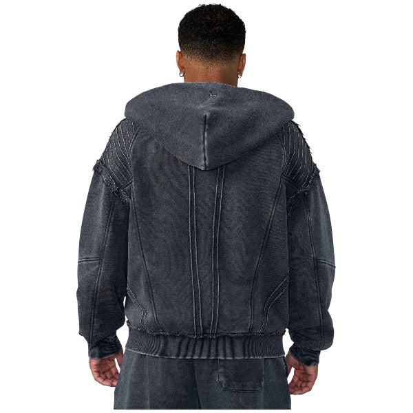 YoungLA x Batman – Armored Zip-Up Hoodie Grey