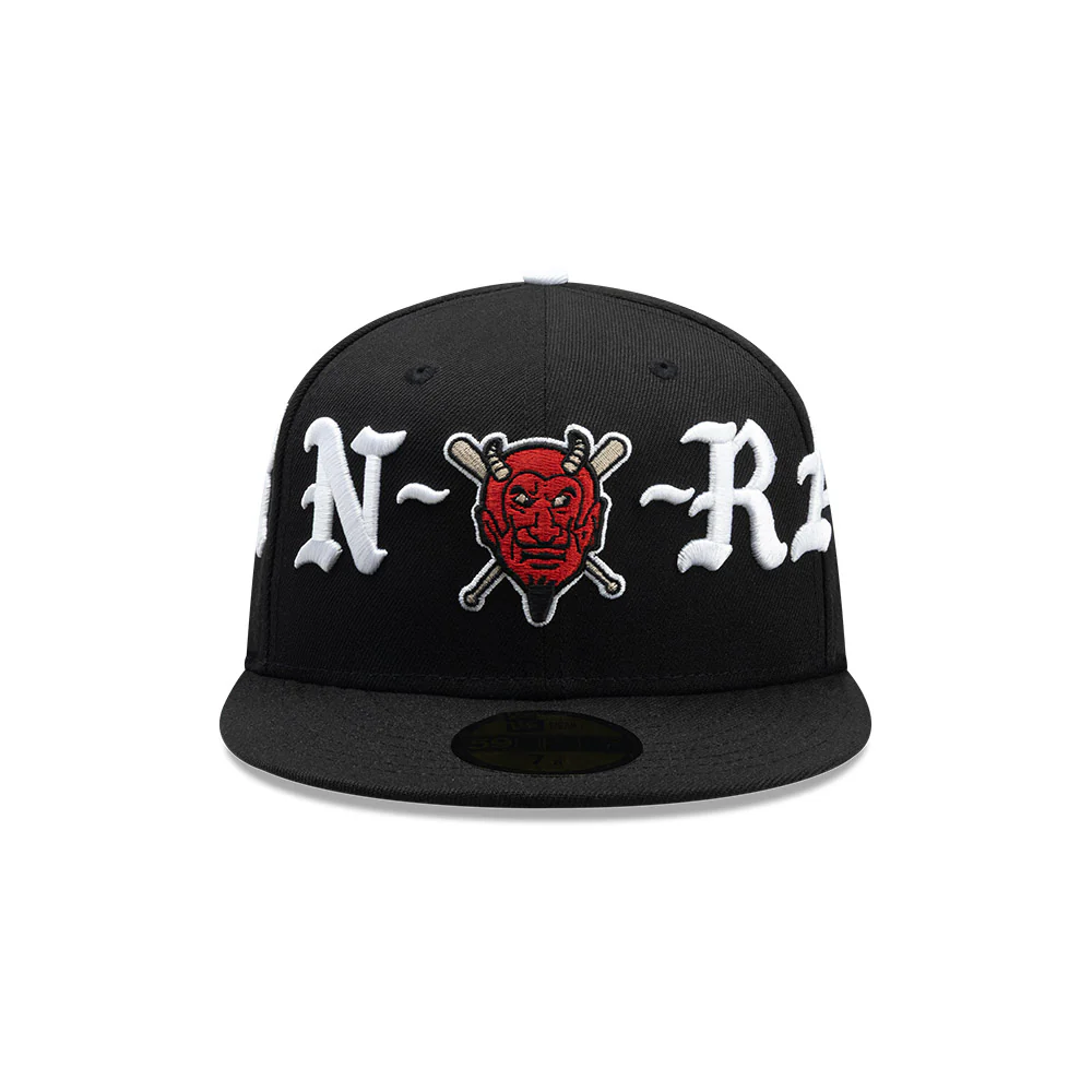 Diablos Rojos del México X Born X Raised X New Era LMB 59FIFTY Cerrada Negra