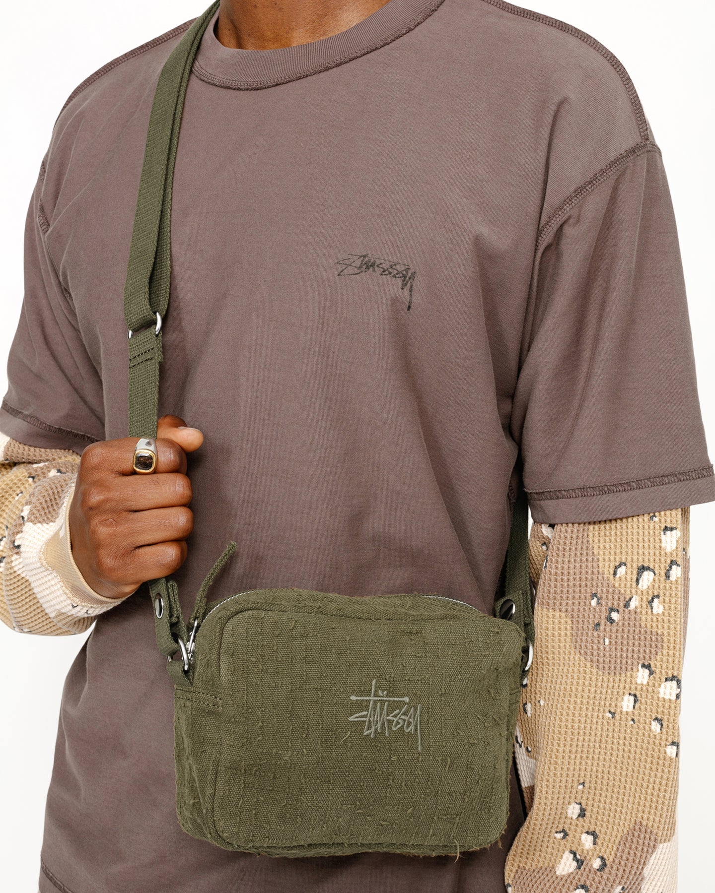 Stussy Needle Punch Side Pouch (Green)