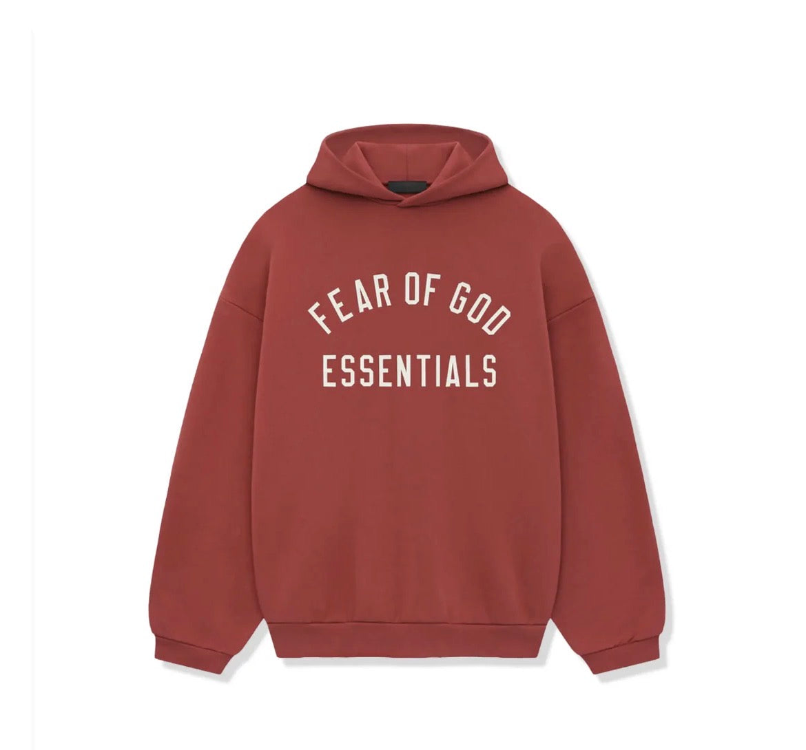 Fear of God Essentials Fleece Hoodie Crimson
