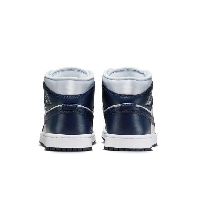 Women Air Jordan 1 Mid SE Football Grey/Midnight Navy-White