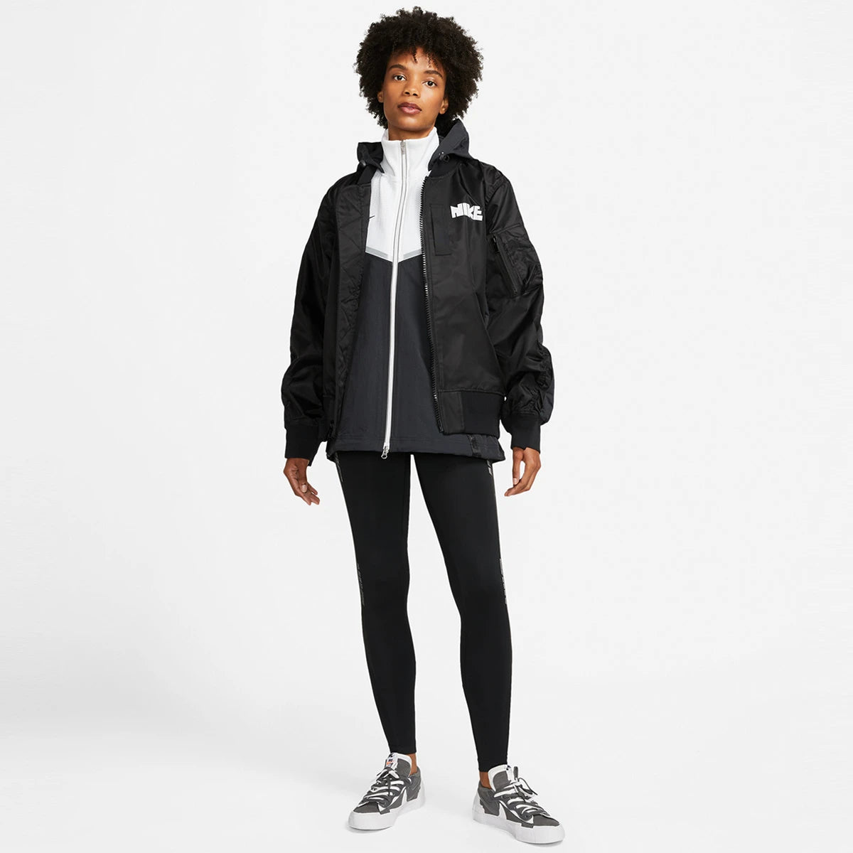 Nike x Sacai Layered Bomber Jacket Black