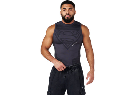 YoungLA x Superman – Compression Sleeveless Tee Charcoal