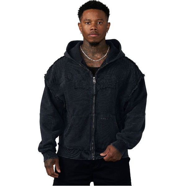 YoungLA x Batman – Armored Zip-Up Hoodie Black