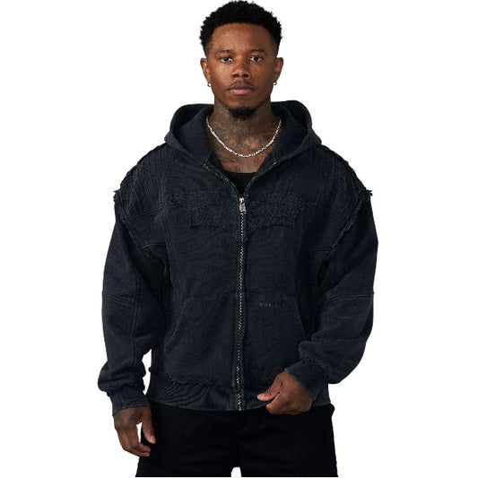 YoungLA x Batman – Armored Zip-Up Hoodie Black