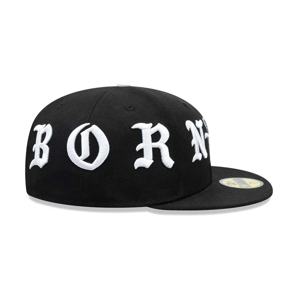 Diablos Rojos del México X Born X Raised X New Era LMB 59FIFTY Cerrada Negra