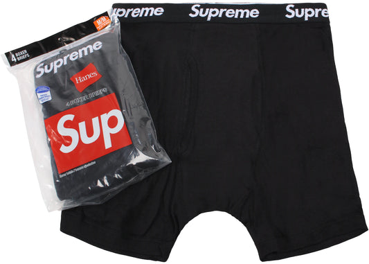 Boxers Supreme Hanes en negro (pack de 4)