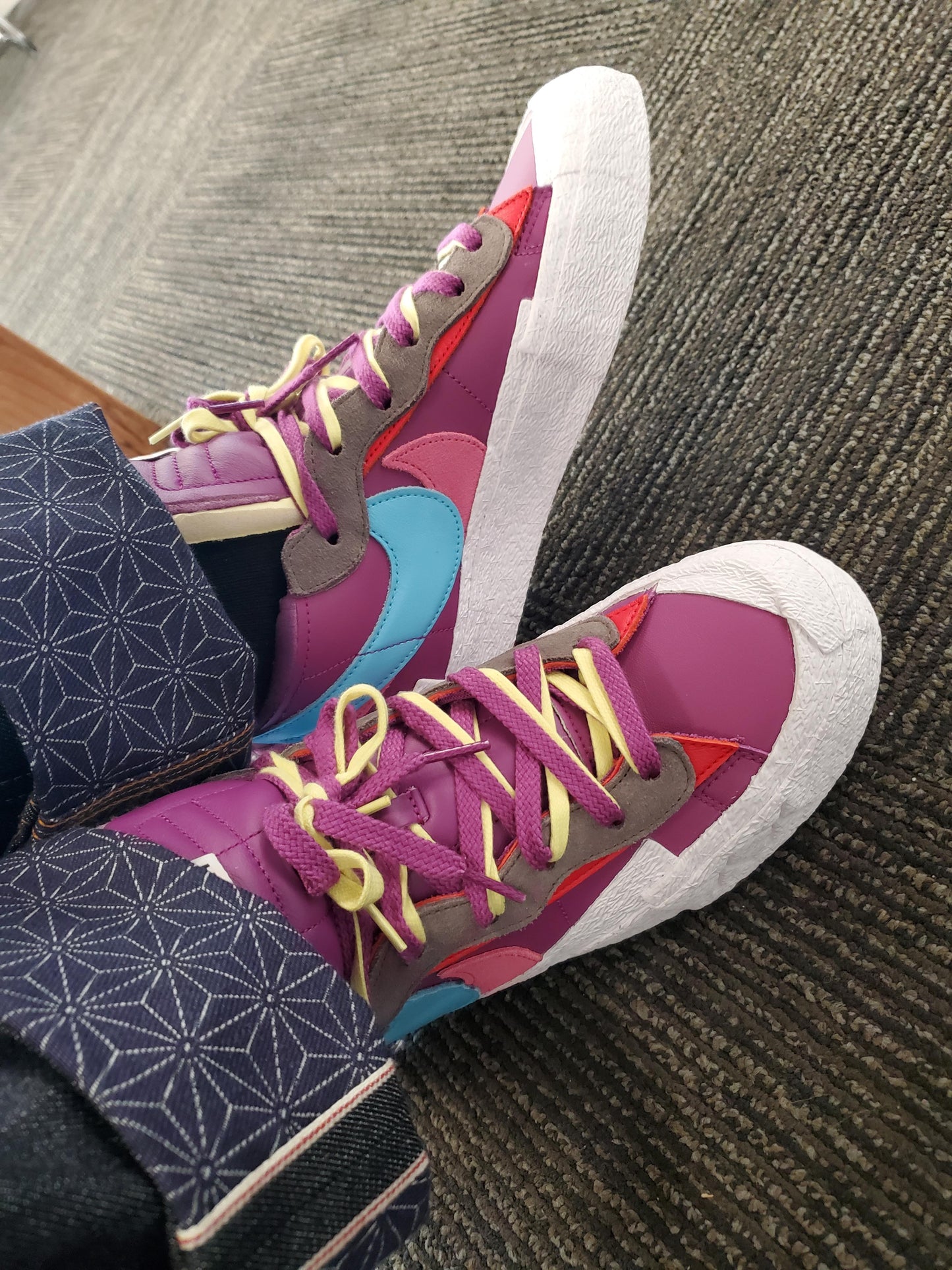 Nike X Sacai X Kaws Blazer Purple Dusk